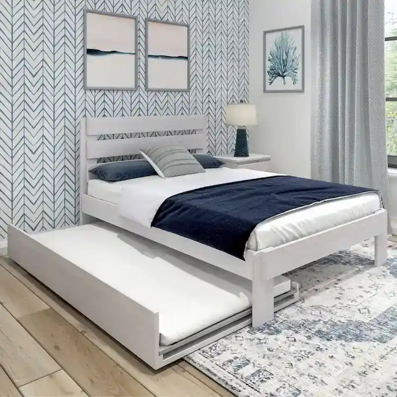 Plank and Beam Farmhouse Full Bed with Plank Headboard and Trundle