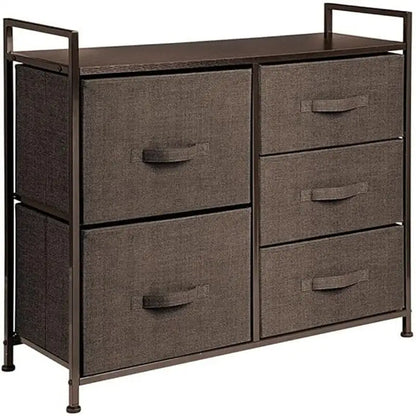 Wood Top Storage Dresser Furniture Unit with