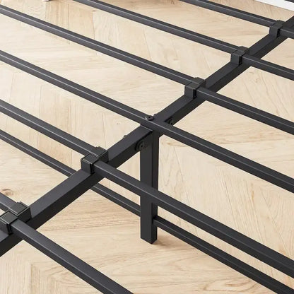 Queen/Full Size Bed Frame, Storage Headboard with Charging Station and 2 Drawers