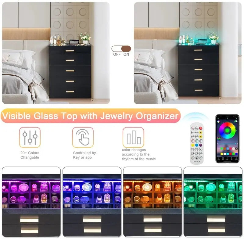 Five Drawers With LED