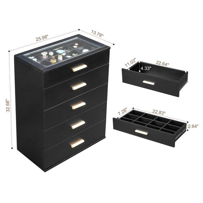 Five Drawers With LED