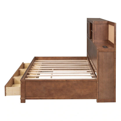 Twin Size Wooden Daybed with 3 Drawers and USB Ports