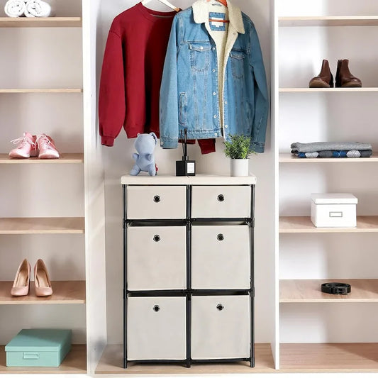 6 Cube Storage Organizer for Bedroom, Dorm, Playroom, Hallyway