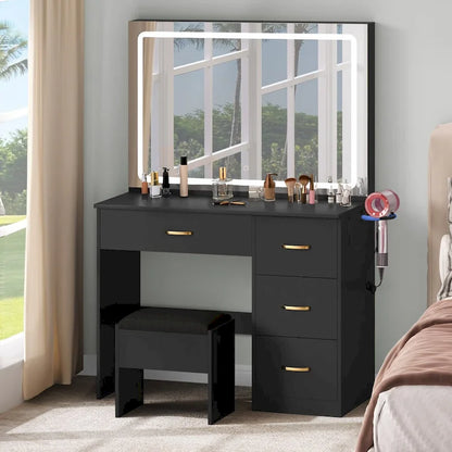 Moasis 35.4 Vanity Built-In Outlets with Lighted Mirror - 53.5 H X 35.4 W X 15.7 D