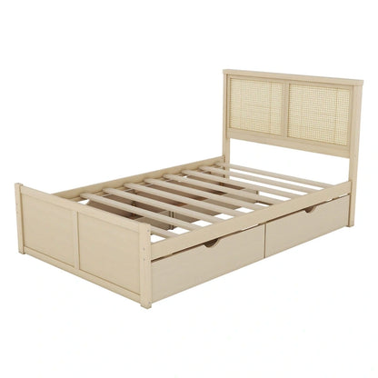 Full Size Wood Storage Platform Bed