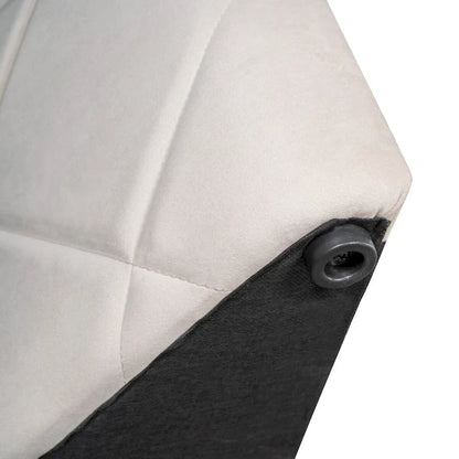 Upholstered Platform Bed Queen Size Storage Velvet Bed with Wingback Headboard and 1 Big Drawer,2 Side Storage Stool