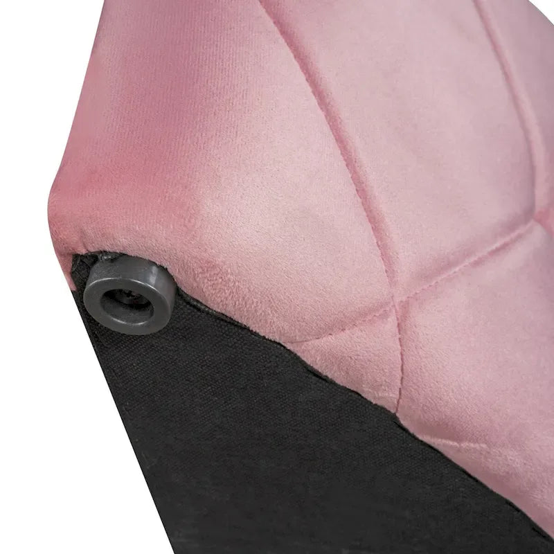 Upholstered Platform Bed Queen Size Storage Velvet Bed with Wingback Headboard and 1 Big Drawer,2 Side Storage Stool