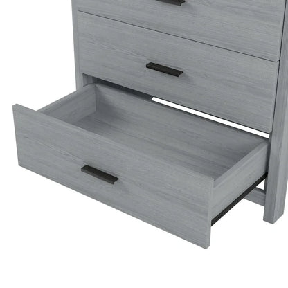 4-Pieces Bedroom Sets Queen Size Wooden Bed with 2 Nightstands and 1 Dresser