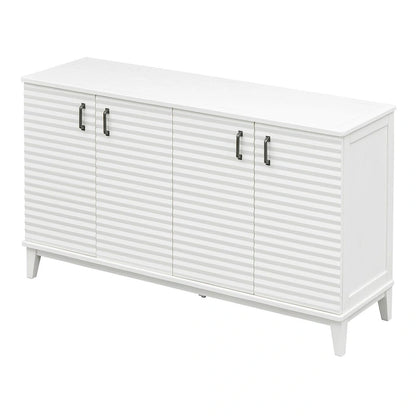 Sideboard with 4 Door Large Storage Buffet with Adjustable Shelves