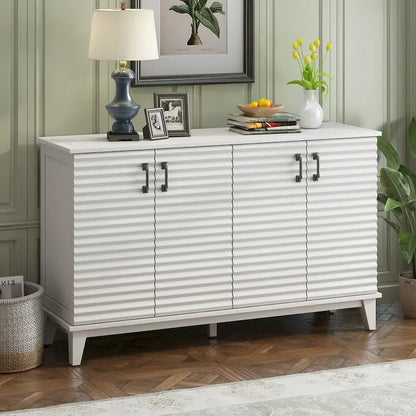 Sideboard with 4 Door Large Storage Buffet with Adjustable Shelves