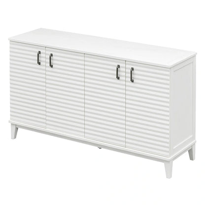 Sideboard with 4 Door Large Storage Buffet with Adjustable Shelves