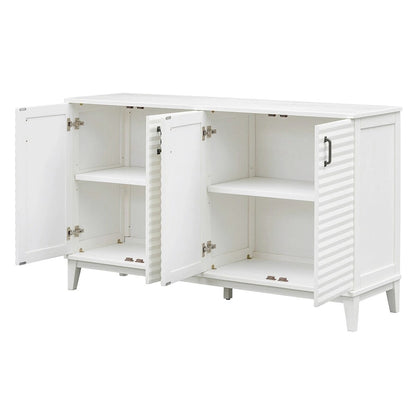 Sideboard with 4 Door Large Storage Buffet with Adjustable Shelves