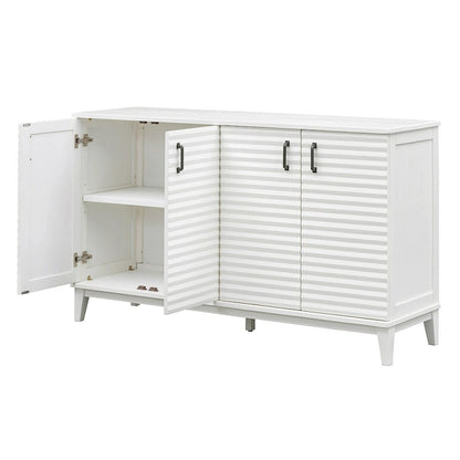 Sideboard with 4 Door Large Storage Buffet with Adjustable Shelves