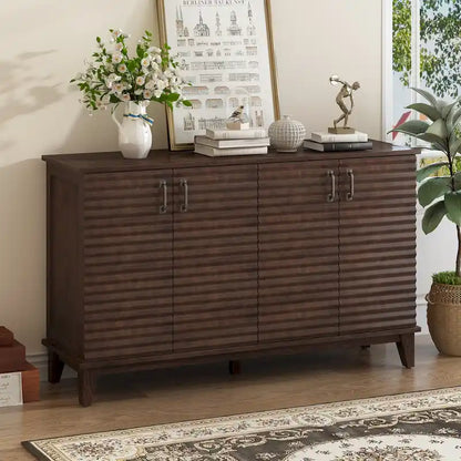 Sideboard with 4 Door Large Storage Buffet with Adjustable Shelves
