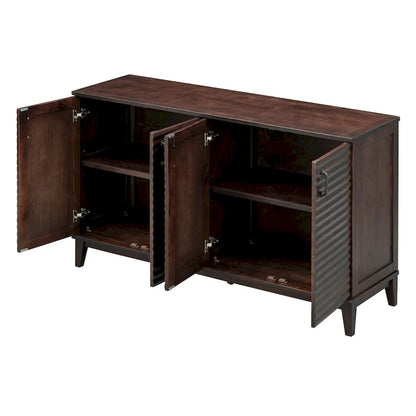 Sideboard with 4 Door Large Storage Buffet with Adjustable Shelves