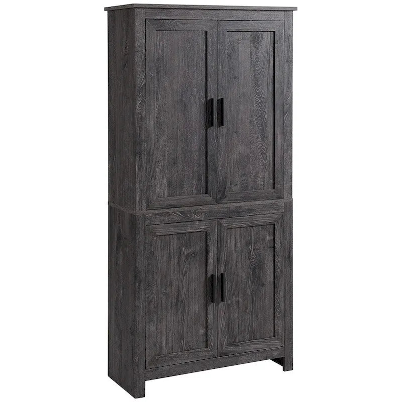 4-Door Freestanding Kitchen Pantry with 3 Adjustable Shelves