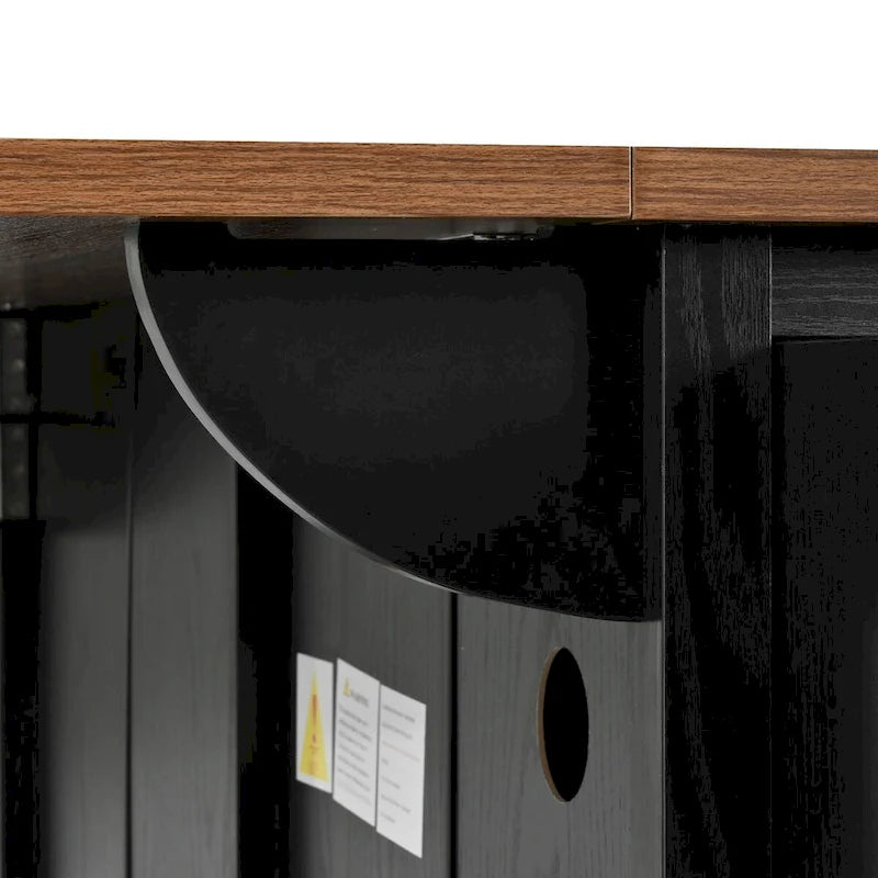 53.5 Farmhouse Kitchen Island with Power Outlet, Drop Leaf & Mobile Storage