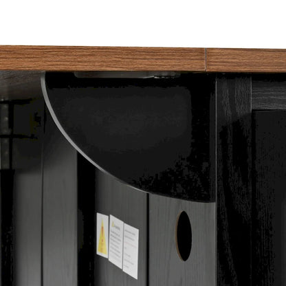 53.5 Farmhouse Kitchen Island with Power Outlet, Drop Leaf & Mobile Storage