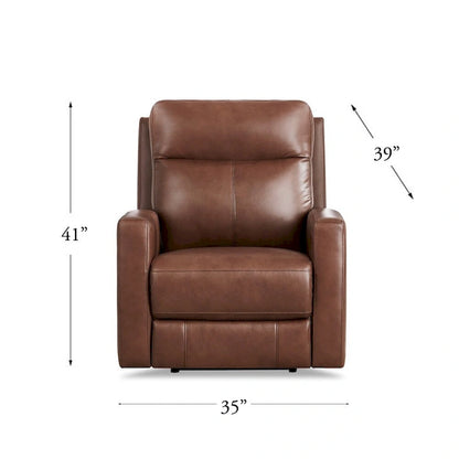 Hydeline Vienna Zero Gravity Power Recline and Headrest Top Grain Leather Recliner