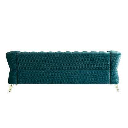 Modern Tufted Velvet Sofa 87.4 inch for Living Room