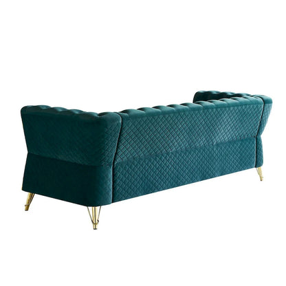Modern Tufted Velvet Sofa 87.4 inch for Living Room