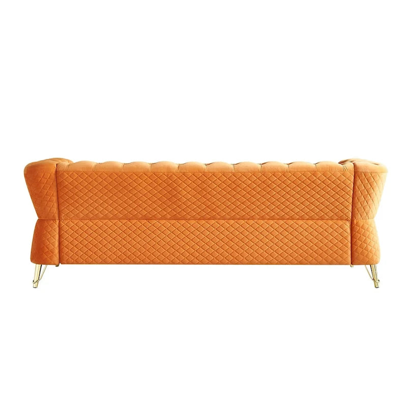 Modern Tufted Velvet Sofa 87.4 inch for Living Room