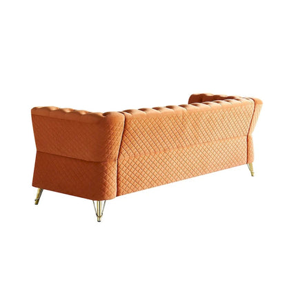 Modern Tufted Velvet Sofa 87.4 inch for Living Room