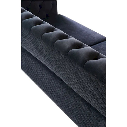 Modern Tufted Velvet Sofa 87.4 inch for Living Room