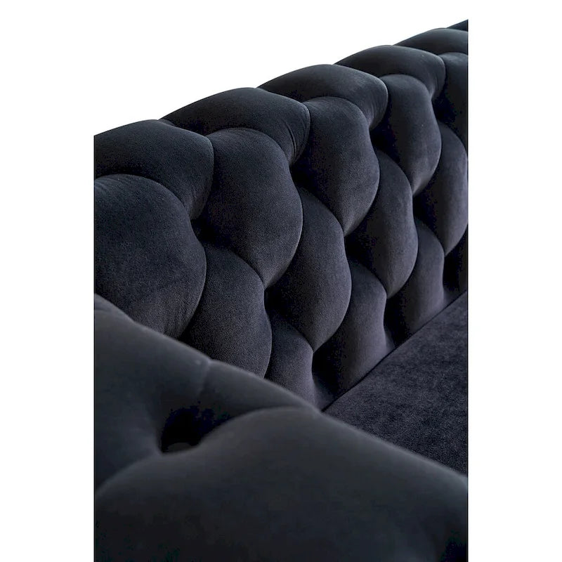 Modern Tufted Velvet Sofa 87.4 inch for Living Room