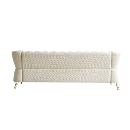 Modern Tufted Velvet Sofa 87.4 inch for Living Room