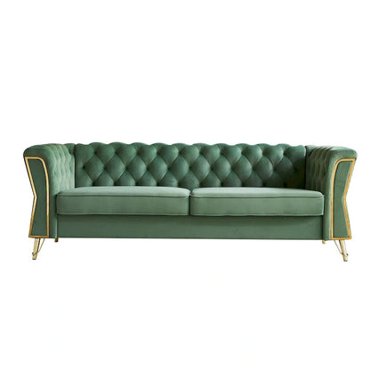 Modern Tufted Velvet Sofa 87.4 inch for Living Room