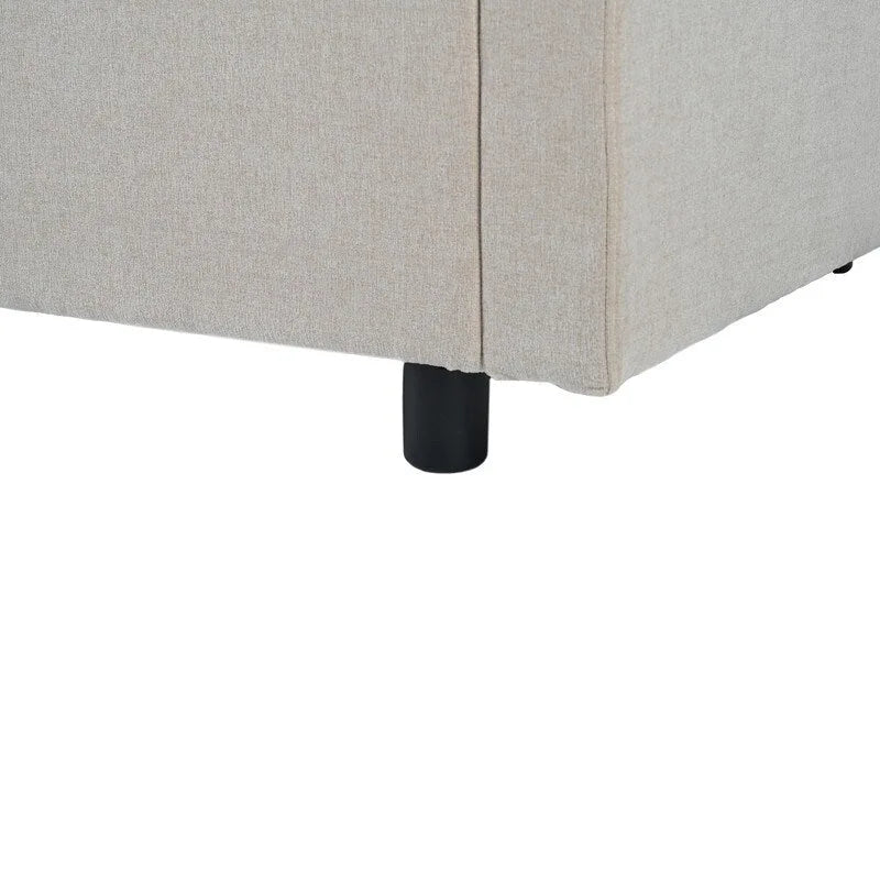 Modern Cushioned Combination Sofas with 3 Pillows and Curved Seat