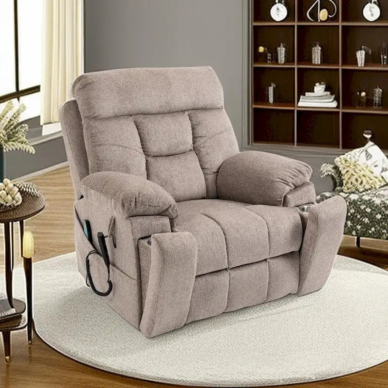 Power Lift Recliner Chair Massage and Heat,Dual Motor Lift Recliner,Electric Recliner with Cup Holders Pocket,400lbs
