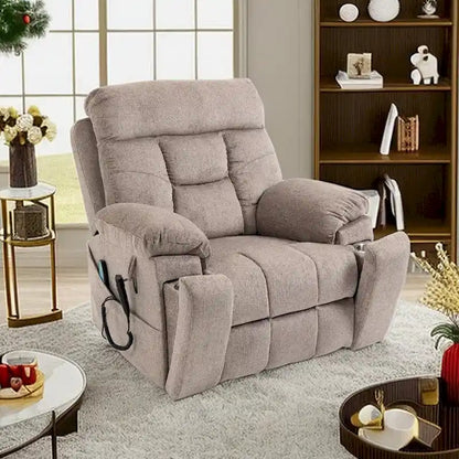 Power Lift Recliner Chair Massage and Heat,Dual Motor Lift Recliner,Electric Recliner with Cup Holders Pocket,400lbs