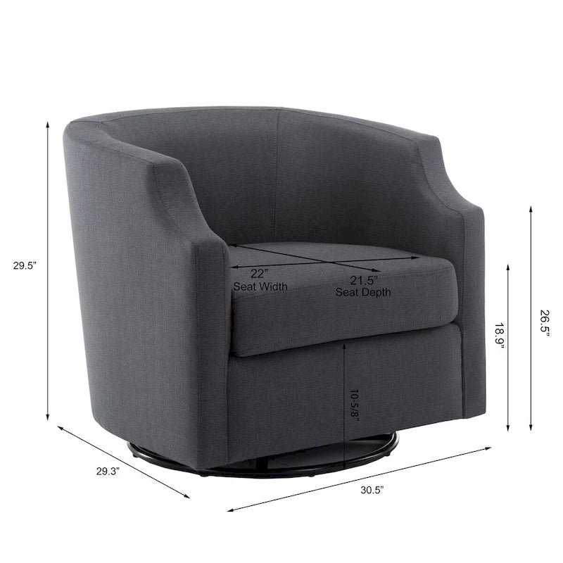 Swivel Glider Barrel Chair For Living Room