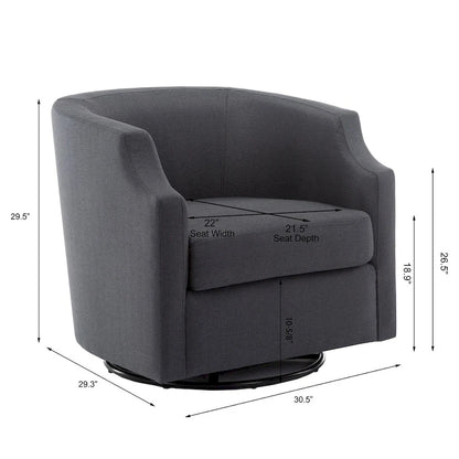 Swivel Glider Barrel Chair For Living Room