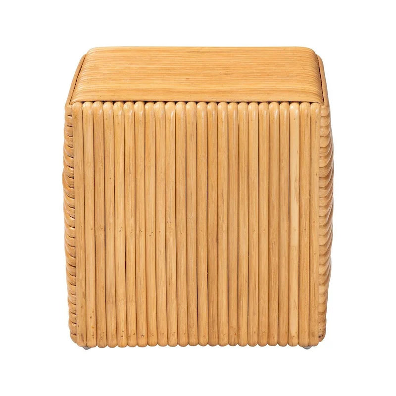 Karina Bohemian Light Honey Rattan Footstool