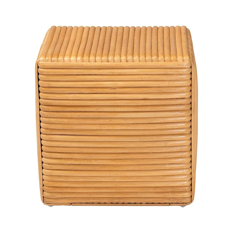 Karina Bohemian Light Honey Rattan Footstool