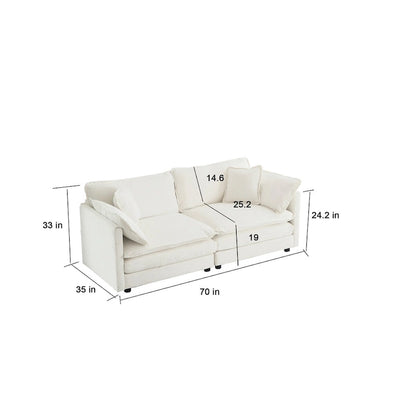 3-Piece Sofa Set Oversized Sofa Comfy Chenille Deep Seat Sofa Couch with 2 Loveseat and 3 Seater Sofa