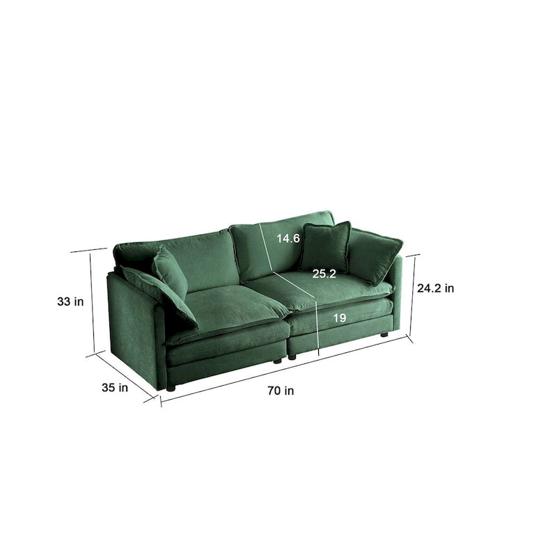 3-Piece Sofa Set Oversized Sofa Comfy Chenille Deep Seat Sofa Couch with 2 Loveseat and 3 Seater Sofa