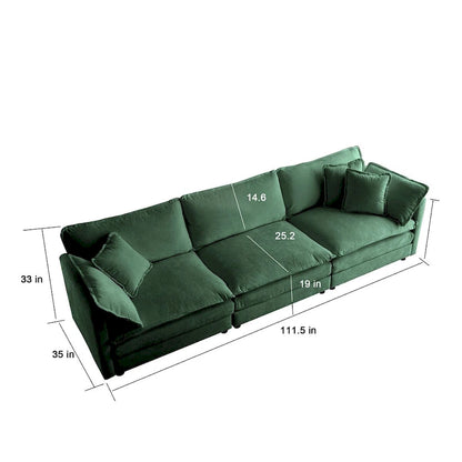 3-Piece Sofa Set Oversized Sofa Comfy Chenille Deep Seat Sofa Couch with 2 Loveseat and 3 Seater Sofa