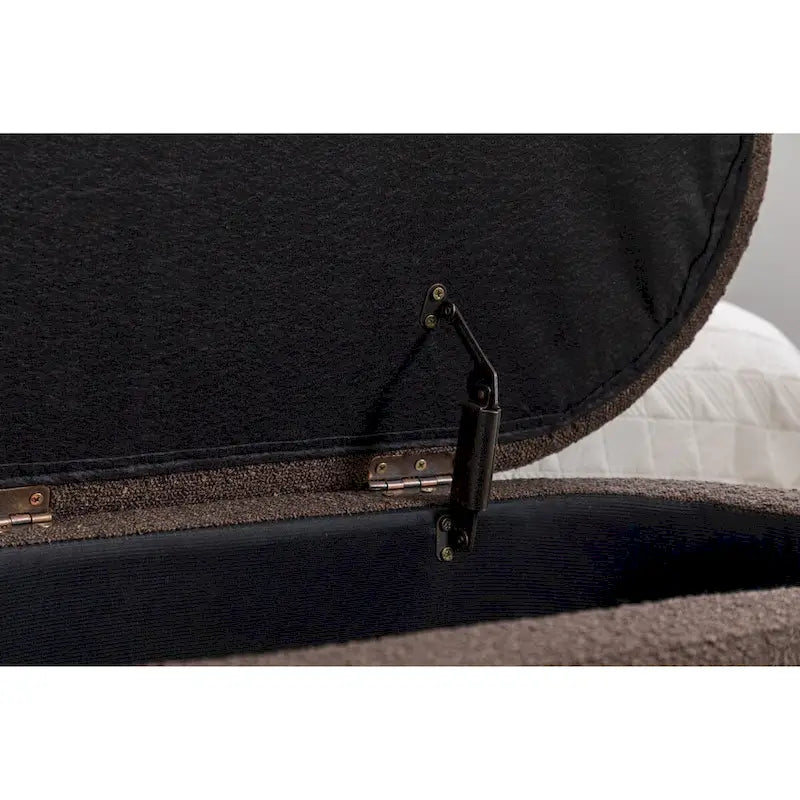 Boucle Fabric Storage Bench For Living Room Bedroom Indoor