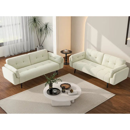 2Set Futon Convertible Sofa Bed Adjustable Reclining Sleeper