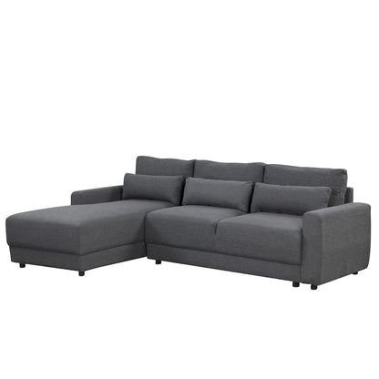 L-shaped Modular Sectional Sofa with Removable Back Cushions and 3 Pillows