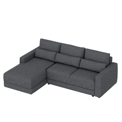 L-shaped Modular Sectional Sofa with Removable Back Cushions and 3 Pillows