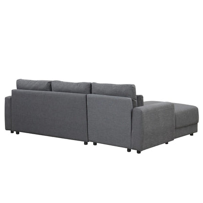 L-shaped Modular Sectional Sofa with Removable Back Cushions and 3 Pillows