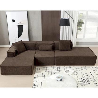 Modern Minimalist Modular Combination L-shaped Sofa Set,Free Installation Sofa