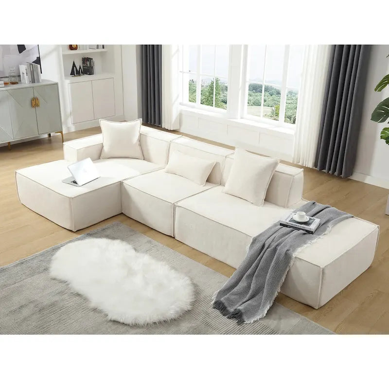 Modern Minimalist Modular Combination L-shaped Sofa Set,Free Installation Sofa