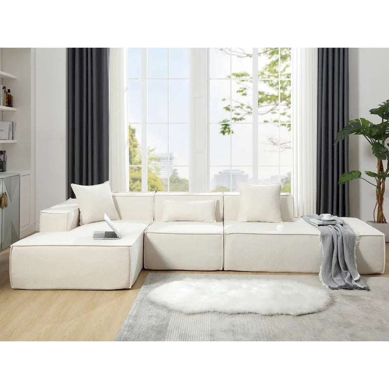 Modern Minimalist Modular Combination L-shaped Sofa Set,Free Installation Sofa