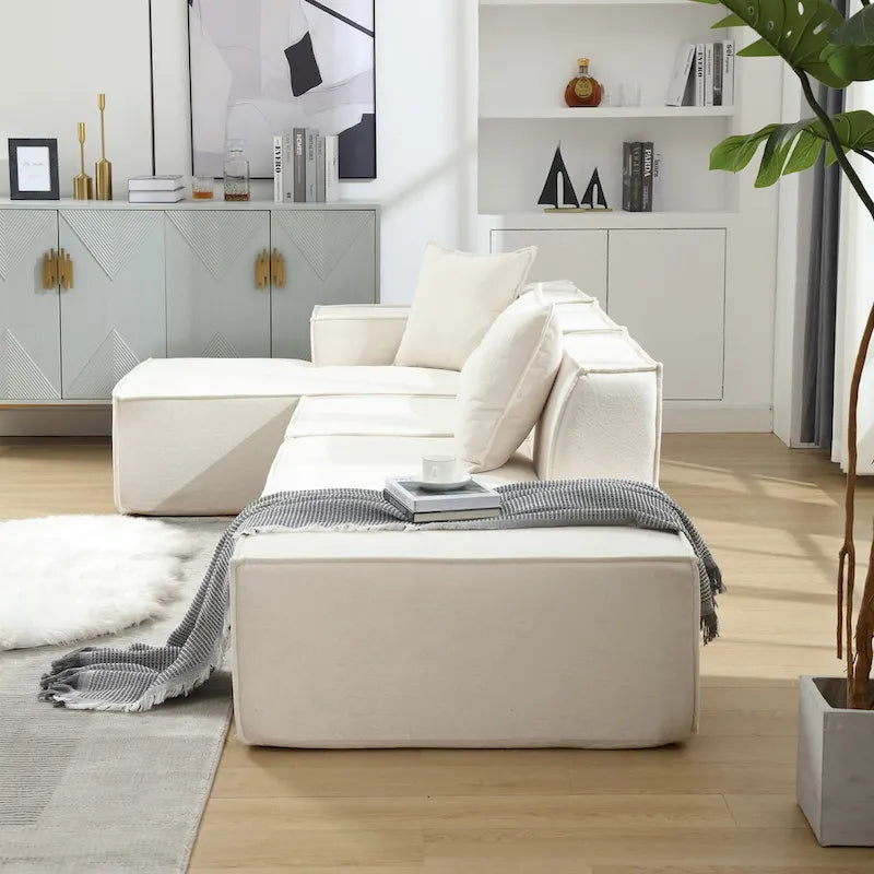 Modern Minimalist Modular Combination L-shaped Sofa Set,Free Installation Sofa